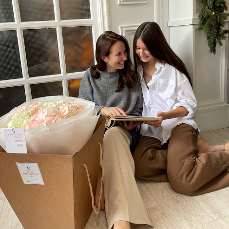 Монобукет из гортензий для мамы